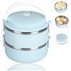 Jwthee Lunch Box Scaldavivande, Lunch Box Termico Impilabile Lunchbox Riscaldato Per Adulti Scaldavivande Lunch Box Isolato Contenitori Per Il Pranzo Thermos Per Alimenti Scaldapranzo Pentola di Coccio(E)