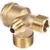 TopHomer Valvola di ritegno per compressore d'aria, filettatura esterna in ottone, valvola di ritegno, accessorio di ricambio per tubo flessibile, 1/2 x 3/8