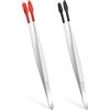 AOZUO 2 pinzette a punta piatta, pinzette con punte in gomma, pinzette in acciaio inox con rivestimento in PVC, piatte antiscivolo per laboratori fai da te, per monete fai da te