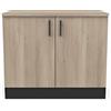 Demeyere Mobile Basso Cucina, 2 Ante, Origan, Legno Ingegnerizzato, Kronberg/Nero Opaco, L 100 x P 60 x H 85 cm