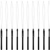 Sibba 10 extension per capelli, infila ago e perline, strumento per tirare micro collegamenti con piume, kit di strumenti per lo styling dei capelli, nero