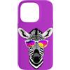 Zebra Wearing Cool Shades Vaporwave Suns Custodia per iPhone 14 Pro Zebra Indossare Cool Occhiali Da Sole Vaporwave Tramonto 80s 90s Retro