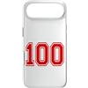 Numbers and Letters Custodia per iPhone Air Numero 100 in stile squadra sportiva rossa