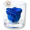Premium-rose.com Box Tondo con Rosa Blu stabilizzata Profumata, Box Trasparente da 9cm con Rosa Blu Vera Eterna | Idea Regalo Natale, per lei, Lui, Rose stabilizzate Blu bomboniera | Fatto in Italia (Blu 1041)