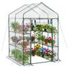 VEVOR Serra da Esterno Trasparente, Serra da Giardino Portatile 137 x 137 x 196 cm Copertura in PE da 130 g/m² con Porta Avvolgibile con Cerniera 10 Mensole per Piante Fiori Ortaggio Giardino