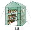 VEVOR Serra da Esterno con Finestre, Serra da Giardino Portatile 137 x 206 x 196 cm Copertura in PE da 140 g/m² con Porta Avvolgibile con Cerniera 14 Mensole per Piante Fiori Ortaggio Giardino