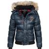 Geographical Norway Bugs Lady - Giacca Donna Imbottita Calda Autunno-Invernale - Cappotto Caldo - Giacche Antivento A Maniche Lunghe e Tasche - Abito Ideale (Blu Marino XXL)