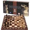 Wegiel Scacchi in legno IMPERATOR - 52 x 52 cm - Confezione regalo - Scacchiera e Pezzi degli scacchi Intagliati