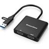 BKELHS Adattatore USB 3.0 to Dual HDMI, USB to 2 HDMI Multiple Monitor 4K 1080P 60Hz Full HD Audio Video Graphics Converter Cable Laptop Splitter Extended Display Dual Screen Desktop for Windows Mac