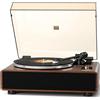 FEKTIK Giradischi Bluetooth HiFi, Giradischi Vinili a Cinghia 33/45 RPM con Testina AT-