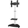 Techly Supporto a Pavimento con Mensola Trolley TV LCD/LED/Plasma 37-70'' Bianco