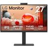 LG 27BA850-B 27" Full HD LED Monitor 1920x1080 HDMI VGA Black Display for PC