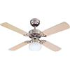Westinghouse Lighting 7227240 Vegas, ventilatore da soffitto tradizionale con luce, 105 cm, finitura in alluminio spazzolato, vetro smerigliato opalino