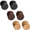 Flongo 12mm Orecchini di Legno Uomo Donna, 3 Pares Orecchini Acciaio Inossidabile Hip Hop Stile Tondo Piccoli Orecchini, Orecchini Nero Giallo Marrone