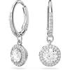 Swarovski Orecchini pendenti Constella, Taglio tondo, Pavé, Bianchi, Placcato rodio