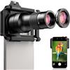APEXEL Teleobiettivo HD 6X con Messa a fuoco Fissa e Clip Universale Migliorata, Obiettivo macro da 150 mm,Rivestimento FMC, Adatta per iPhone 17/16/15..., Samsung, Pixel e Altri Smartphone,Nero