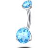NovaNavel Piercing ombelico luce infinita azzurra in argento