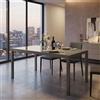 MIlani Home BENNETT - tavolo da pranzo moderno allungabile in acciaio e vetro