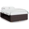 vidaXL Struttura letto senza materasso marrone scuro 160x200 cm tessuto