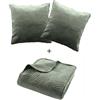Douceur d'interieur Set di biancheria da letto in velluto SOLANGE: copriletto + 2 federe, Un tocco di natura