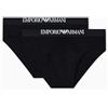 Emporio Armani Slip da Uomo Soft Touch in Viscosa di bambù, Confezione da 2, Nero, XL