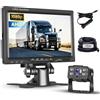 Hodozzy Telecamera Posteriore Auto con 7 Monitor IPS e Telecamera AHD, Visione Notturna IR Impermeabile IP68 Telecamera per Retromarcia Cavo 4 Pin 15 m per Camion/Rimorchio/Autobus/Furgone(9-36V)