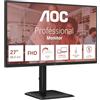 AOC Monitor 27E4CV 27 pollici 1920x1080, FHD, 120Hz, IPS Panel, 4ms GtG, USB Hub Speakers, Height Adjustment, (HDMI1x 1.4 DP 1x 1.4) HDR Mode, Nero