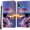 Haninsuze Cover per Huawei P30 Lite, Portafoglio PU Pelle, albero rosa