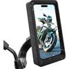 Sovica Porta cellulare scooter impermeabile Custodia compatibile con smartphone fino a 7,5 con finestrino posteriore fissaggio infrangibile e sicuro allo specchietto retrovisore