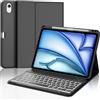 IVEOPPE Tastiera per iPad Air 11 M4/M3/M2 (2024-2026), Custodia con portapenne, Illuminazione a 7 colori, Custodia con Bluetooth Magnetica Tastiera QWERTZ per iPad Air 8./7./6 Gen 11 Pollici M4/M3/M2, Nero