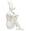 Kare Design statuetta decorativa di coniglio Gillie, bianca, accessorio per coniglio seduto, regalo divertente, animali del mondo, 39 x 26 x 15 cm