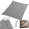 Relaxdays Vela ombreggiante Relaxdays, 2x3 m, HDPE, Traspirante, Giardino/Balcone, Occhielli e Corde, Rettangolare, Grigio Scuro