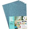 m-office Fogli di Gomma Eva Colorata Glitterata, Gomma Crepla per Scrapbooking, Scuola, Cartoncini Creativi, Lavoretti, Torte Scenografiche, Scuola o Progetti Artistici 40x60cm (Azzurro cielo, 5uds)