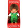 Sekiguchi 203871 - Monchhichi Originale Maschio con Salopette e Motivo Rana, Peluche di Circa 20 cm in Peluche Marrone