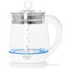 Adlereurope ADLER AD 1299 Bollitore in Vetro Elettrico, Capacità 1,5 L, Controllo della Temperatura da 60 a 100 °C, Infusore da Tè, Interno illuminato, senza Fili, Vetro senza BPA, Spegnimento Automatico, 2200W