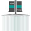 AULEEND Docce Fisso Quadrato Soffione Doccia a Pioggia in Acciaio Inox Soffione Doccia a Pioggia con Getti In Silicone Anticalcare 304 Acciaio Inox Ultra Sottile (Argento, 30 cm)