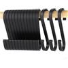 LISOPO Gancio S, 12 pezzi, nero, S-hook per pentole e padelle sospese, gancio in alluminio, ideale per cucina, armadio, garage e giardino