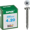 Spax - Vite universale, testa semi-sferica, T-STAR plus, 4CUT, filettatura piena, in acciaio inox A2, 1.4567-0207000350203, 0207000400203