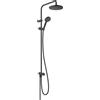 hansgrohe Vernis Blend - Colonna Doccia a Risparmio Idrico (Ecosmart) Senza Miscelatore, Sistema Doccia a Pioggia (⌀ 205 Mm), Doccetta (2 Getti), Tubo, Asta e Soffione Doccia Tondo, Nero Opaco
