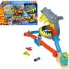 Mattel Hot Wheels - Squalo Scontri in Spiaggia, pista con sistema Speed Snap e veicolo incluso, lanciatore per acrobazie nel vuoto, sconfiggi lo squalo e vinci la battaglia,Mattel, Eta4+