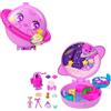 Mattel Polly Pocket - Cofanetto Polly Planet, set portatile a forma di pianeta con una microbambola, un amico cucciolo e 10 accessori a tema inclusi, Mattel,Eta 4+
