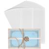Huucozn 50 Pezzi Buste Traslucide per Inviti 21 x 15cm Buste A5 Trasparente per Partecipazioni Buste Vuote in Carta Bianca per Partecipazioni Matrimonio Biglietti di Auguri Cartoline Foto
