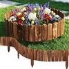 shallyong Staccionata in Legno per Giardino, Bordo Giardino Flessibile 120 x 15 cm, Recinzione Staccionata per Delimitare Aiuole e Prato, Pali di Legno con Trattamento Antiputrefazione
