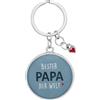 GRUSS & CO Portachiavi con scritta Bester Papa der Welt, lunghezza con portachiavi, 8,1 cm, festa del papà, 74566