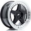 Jr Wheels Un cerchio JR JR6 17x8 ET20-35 5H PERSONALIZZATO Nero lucido con bordo lavorato