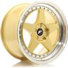 Jr Wheels Un cerchio JR JR6 18x9,5 ET20-40 5H PERSONALIZZATO Oro con bordo lavorato