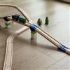 3D FREUNDE Adattatore per ponte per ferrovie in legno, adatto per binari BRIO e mattoncini da costruzione DUPLO, 4 pezzi, Made in Germany (blu)
