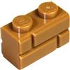 LEGO Parts and Pieces: Sand Orange (Medium Nougat) 1x2 Masonry Profile Brick x100