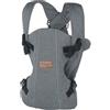Janè Jané Dual - Zaino Marsupio Porta‑Bebè Ergonomico da 0 a 15 kg - 3 Posizioni - Tessuto Traspirante : Colore - Grigio