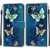 KENHONER Custodia per Oppo A53/A53s, Farfalla | Portafoglio Pelle PU, Magnetica, Resistente Agli Urti, Scomparto Carte Credito, Pieghevole, Flip Libro, Motivo
